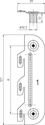 Sketch Bed hook No.I+2 holes+sleeve