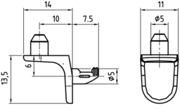 Sketch Shelf support w.2 pegs D5