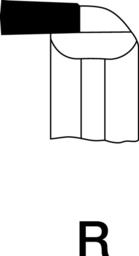 Sketch Hakendrehmeißel 20x20mm HM P25/P30 re. W