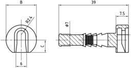 Sketch Bodenteil zum Einschlagen, selbstspreizend  (für WGR 7660 Bodenträgerwinkel zum Anschrauben)