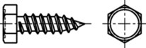 Skizze 2 Sechskantblechschrauben Form C  A2