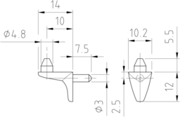 Sketch Shelf support with2pin for3