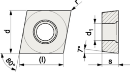 Esquisse Wendeschneidplatte CCGT 09T302-AL N20 Be