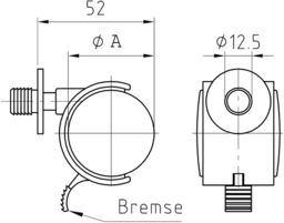 Schizzo Furniture castor+pin+brake