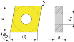 Schizzo Wendeschneidplatte CNMG 120404-F UNI35 B