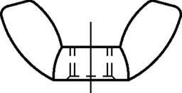 Schizzo 2 Flügelmuttern, Stahl Art. 220 amerik. Form, leichte Ausführung
