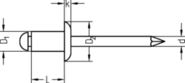 Schizzo Blind rivet standard