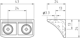 Schizzo Corner connector w.cover