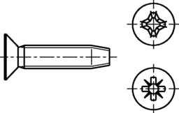 Croquis 2 Vis à tête fraisée autoformeuse forme M-Z