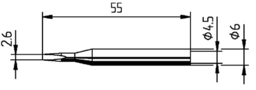 Sketch Lötspitze Serie 162 meißelförmig B.2,6mm