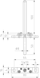 Sketch Shelf support w.wall bolts