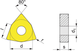Schizzo Wendeschneidplatte WNMG 080404R-HP UNI35