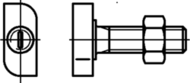 Croquis 2 Moitiés de boulons à tête en T type 38/17