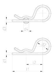 Esquisse Goupille élastique simple DIN 11024