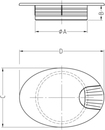 Schizzo Cable grommet oval