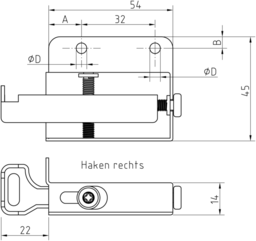 Schizzo Cabinet hanger all-metal RE
