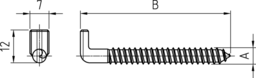 Schizzo Screw hook w.SZ 12