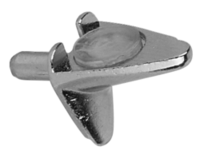 Artikelbild Bodenträger Zamak mit einem Zapfen für 3 mm Lochreihe und Auflagepuffer für Glasböden