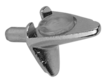 Artikelbild Bodenträger Zamak mit einem Zapfen für 3 mm Lochreihe und Auflagepuffer für Glasböden