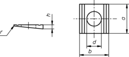 Esquisse Rondelle carrée pour poutre en U DIN 436
