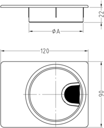Schizzo Cable bushing angular