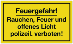Articolo immagine Hinweiszeichen Feuergefahr L250xB150mm g
