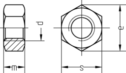 Sketch Sechskantmuttern Alu, DIN 934
