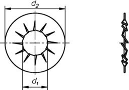 Schizzo fan screw Form J DIN 6798
