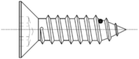 Skizze 2 Senk-Blechschrauben mit Innensechsrund, Form C DIN EN ISO 14586