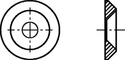 Skizze 2 Unterlegscheiben für Senkschrauben mit 90 Grad Kopf