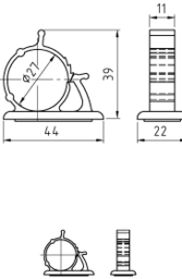 Schizzo Cable clip f.sticking