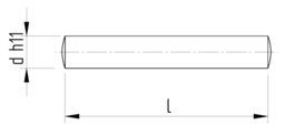 Schizzo Cylindrical pin h11 DIN 7