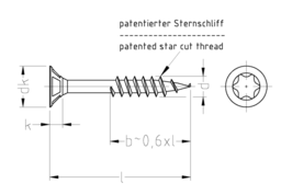 Schizzo JD Plus Universalschrauben mit I-Stern, Senkkopf, Teilgewinde mit Frästaschen unter dem Kopf, gleitbeschichtet