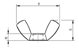 Schizzo Flügelmuttern, Stahl Art. 220 amerik. Form, leichte Ausführung