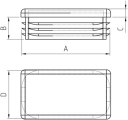 Schizzo Glides f.rectangular tube