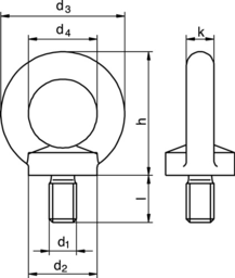 Schizzo Ringschraube DIN 580 Gew.M6 STA C15 ZN
