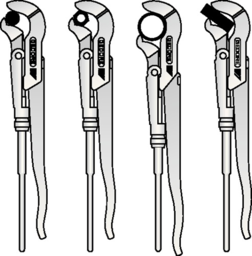 Schizzo Eckrohrzange Eck-Schwede-snap® Gesamt-L.