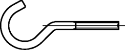 Skizze 2 Schraubhaken gebogen Art. 11E mit metrischem Gewinde