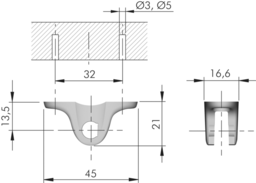 Schizzo Bracket front w.2 holes