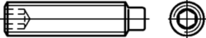 Croquis 2 Gewindestifte mit Innensechskant und Zapfen 45H nach DIN EN ISO 4028 (ehemals DIN 915)