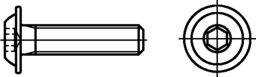 Schizzo 2 Halbrundkopfschrauben mit Innensechskant und Bund 010.9 nach ISO 7380-2