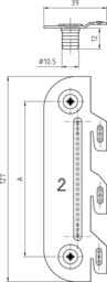 Sketch Bed hook No.II+2 holes+sleeve