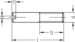Sketch Schaftschraube mit Schlitz und Kegelkuppe 14H