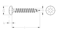 Skizze JD-79 Spanplattenschrauben Pan-Head-Z A2