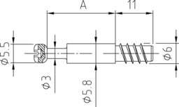 Schizzo Eurobolzen Stahl, Kreuzschlitz Gewindelänge 11 mm, Durchmesser 5,8 mm, für 6 mm Kanalbohrung