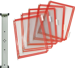 Articolo immagine Wandhalter 10 Sichttafeln rot m.Drahtrah