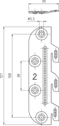 Sketch Bed hook No.II w.4 holes
