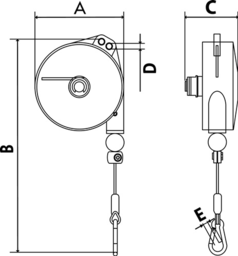 Schizzo Federzug TCN 9320 Trgf.1-2,5kg Seillänge