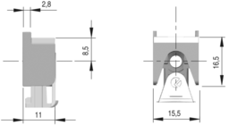 Sketch Glass shelf support KUBIC