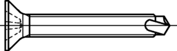 Skizze 2 JD-23 Fensterbauschrauben mit Bohrspitze, metrisches Gewinde, Senkkopf-H